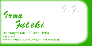 irma fuleki business card
